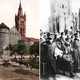 A la izquierda, foto coloreada del castillo de Königsberg a principios de siglo. A la derecha, oficiales alemanes apresados por el ejército rojo tras el sitio a la ciudad. Fotos: Wikimedia Commons.